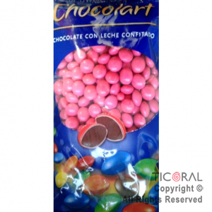 LENTEJAS DE CHOCOLATE CONFITADO ROSA CHOCOLART X 500gr
